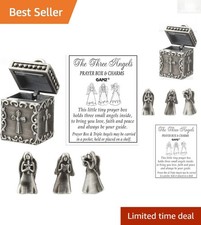 Vintage Pewter Angel Prayer Box with Hinged Opening and Magnetic Closure picture