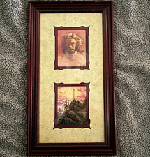Thomas Kinkade Prince of Peace & Sunrise Double Framed Religious Art piece. picture