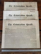 1851 Colonization Herald 3 Issues Slavery Liberia Africa Black History Newspaper picture