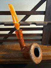 Erik Nording Made in Denmark Freehand Briar Tobacco Pipe Amber Acrylic Stem picture