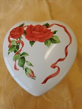 Teleflora Valentine Heart Shape with Red Rose Lidded Candy or Trinket Dish  picture