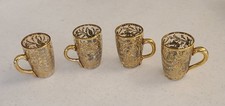 Four Exquisite Vintage Moser Bohemian Glass Liqueur Cups with Gold Gilding picture