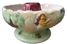 Large Vintage Volcano Bowl w/ Hula Girl Orchids of Hawaii Japan Tiki Pottery picture