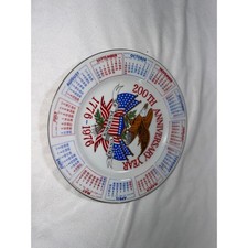 Vintage 1976 Spencer Gifts Bicentennial Calendar Plate 200th Anniversary Eagle picture