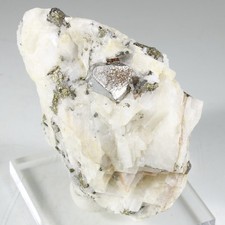 Rare CARROLITE & CHALCOPYRITE IN CALCITE - Kamoya South II Mine, Kambove, DRC picture