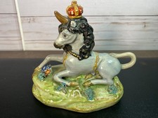 Rare Antique 1820 Staffordshire Walton  Resting Unicorn with Crown Figurine AsIs picture