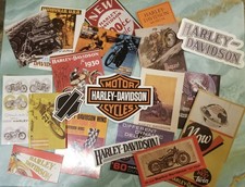 BOX OF 21 DIFFERENT VINTAGE HARLEY-DAVIDSON STICKERS, NICE UNUSED, SET MADE 2008 picture