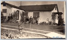 Vtg 1920s Real Photo Postcard 4 Women 1926 Fashion Cloche Hats Home Landscape picture