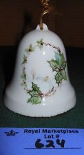 Vintage Porcelain Hand Painted Holly Leaf BELL 1998 Norma Adams picture