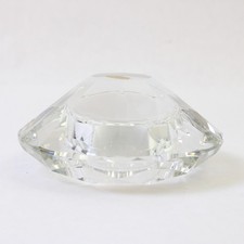New Crystal Glass Votive Candle Holder 4in Faceted Round Decorative picture