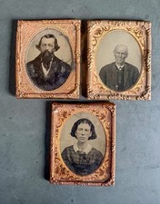 1/9 Plate Ambrotype Photo Lot In Metal Frames. 19th Century picture