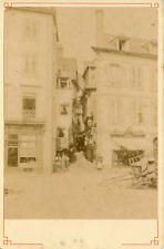 France, Ruelle & Shops, ca.1870, vintage albumen print vintage albumen print picture