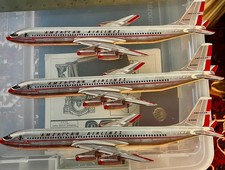 3  Three VINTAGE AMERICAN AIRLINES DIECUT CARDBOARD 707 AIRPLANE picture