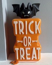 Hyde & Eek Black Bat Trick Or Treat Halloween Light Up Blow Mold New picture
