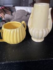 Vintage Yellow Vase And Bowl picture