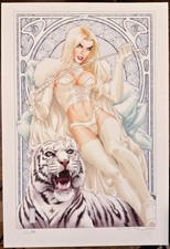 Mark Brooks - Emma Frost Signed #4/50 2006 Convention Exclusive 13x19 Print RARE picture