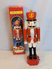 Vintage Musical Nutcracker Soldier Red Christmas Decor Figurine picture