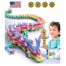 Large 3D Printed Dragon 24in,Giant 3D Dragon,Crystal Dragon picture