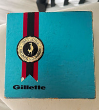 Gillette Blue Advertising Box for Sun Up Grooming Aids for Men 1960s picture