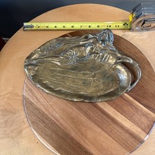 antique bronze Art Nouveau calling card tray -featuring Nymph. picture
