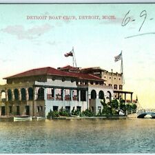 1908 Detroit, Mich. Boat Club Beautiful Litho Photo Postcard Kresge & Wilson A34 picture