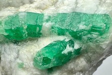 198g Natural Swat Emerald Crystal on Matrix - Top Green - Well Terminated - PAK picture
