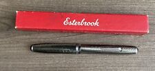 Vintage Esterbrook Lever Fountain Pen Black & Pearl In Box picture