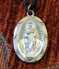 Sacred Heart Of Jesus Vintage & New Sterling Medal Catholic France Carmelite picture
