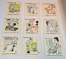 Lot of (9) Vintage 1954 Dennis the Menace Sip'n Snack Napkins by Hank Ketchem picture