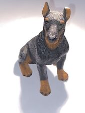 Castagna Black Doberman Pinscher Sitting Up Resin Figurine  © 1988 Made in Italy picture