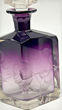 Antique Moser Karlsbad Art Nouveau Intaglio Engraved Crystal Perfume Bottle Stop picture