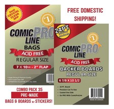 Comic ProLine Bags & Boards 35 Pre-Made w/ Stickers (Regular) -  picture
