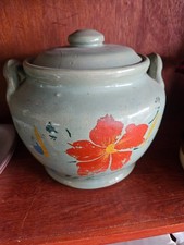 vintage celadon-glazed stoneware lidded pot picture