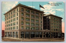 1918 San Diego Hotel Postcard - Vintage California Architecture & Street View picture