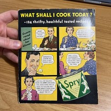 Spry Vegetable Shortening Vintage Retro Print Ad Recipe Book Kitchen 124 Recipe picture