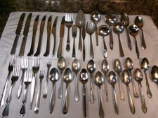 Lot of 41 Vintage Assorted Stainless Steel Flatware Pieces picture