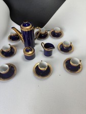 Vintage Horchow Japan Cobalt Blue Gold Porcelain Coffee/Tea  Set Service for 8 picture