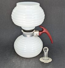 McKee Glasbake White Glass Coffee Pot Ribbed Beehive Percolator Rod Vintage picture