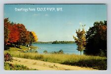 Eagle River WI-Wisconsin, Scenic Greetings, Lake, Vintage Postcard picture