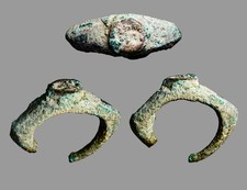 Ancient Hellenistic Bronze Archer Ring Size 7 Military Signet c. 300-31 BC COA picture