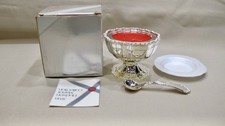 AVON HUDSON MANOR SILVERPLATED SALTCELLAR & SPOON