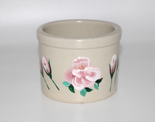 VTG RRP Co Roseville Ohio Floral Crock One Pint  USA Pottery Stoneware Cottage picture