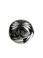 VTG Leland Vallo Artist Hand Painted  Trinket Box With Lid Acoma N.M Signed K.V picture
