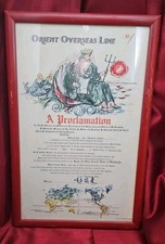 Vintage Orient Overseas Line “Shellback” Equator Crossing proclamation,dated  picture