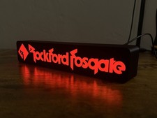 Rockford Fosgate LED Light Box Sign Red Glow 5V USB Powered Car Audio Display picture