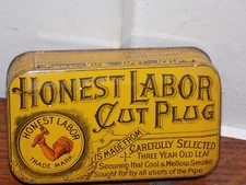 Vintage Honest Labor Cut Plug Empty Tin picture