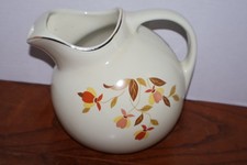 JEWEL TEA  AUTUMN LEAF BALL PITCHER ART DECO GOLD EXCELLENT Great Condition picture