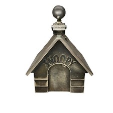 Vintage Snoopy Doghouse 1966 Metal Silver Piggy Bank 60’s U.F.S Peanuts Inc. picture