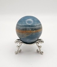 Blue Onyx Sphere With Stand, Blue Gemstone Gift  picture