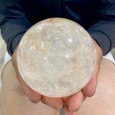 1.53LB Natural White Crystal Clear Quartz Crystal Sphere Ball Healing Meditatio picture